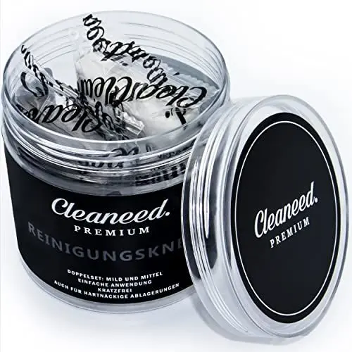 Produktbild: Cleaneed Premium Reinigungsknete Auto Doppelset (2X 100g Auto Knete Set - Mittel & Mild) – Schonende & einfache Lackreinigung - Lackknete ideal auch als Flugrost-, Harz- und Teerentferner