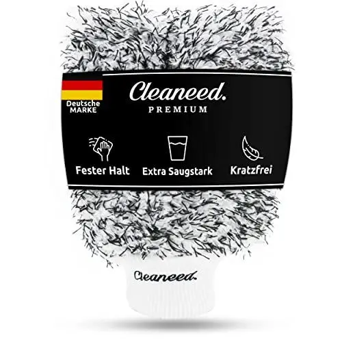 Produktbild: Cleaneed Premium Waschhandschuh – Besonders Lackschonend Dank extra weicher Mikrofaser - Rückstandsfrei - Extra Saugstark - Für Auto, Felgen und Motorrad - Autoschwamm