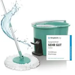 Produktbild: CLEANmaxx Power-Wischmopp mit Zwei-Kammer-Filtersystem | Designed in Deutschland - Schmutzwasser wird gefiltert, leichtes Auswringen für streifenfreie Sauberkeit | Ideal für Laminat, Parkett & Fliesen
