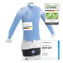 Produktbild: CLEANmaxx automatischer Hemdenbügler PRO STEAM mit Dampffunktion & Touchdisplay | Bügelgerät für Hemden & Blusen | reduziert Gerüche, desinfiziert, glättet, trocknet & frischt auf