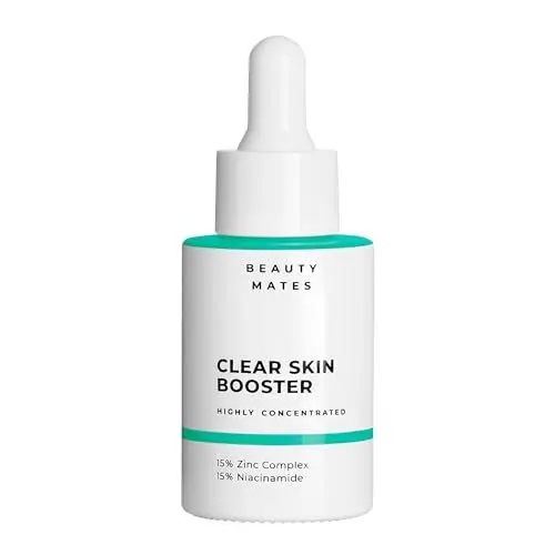 Produktbild: Clear Skin Booster (30ml) – gegen Pickel & Hautunreinheiten – hochkonzentrierte Gesichtspflege mit Vitamin C, Zink, Panthenol & Niacinamid – verfeinert Poren – vegan - by Beauty Mates