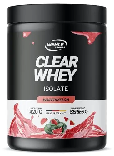 Produktbild: Clear Whey Protein Pulver 420g - Isolate Proteinshake aus hochwertigem Molkenprotein Isolat - Eiweiß Shake Proteinpulver mit hohem Eiweiss Gehalt