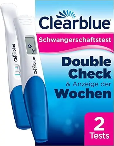 Produktbild: Clearblue Schwangerschaftstest Kombipack Double-Check Früh & Woche, 2 Tests (1 digital 25 mIU/ml, 1 visuell 10 mIU/ml), Pregnancy Test, Frühschwangerschaftstest, Schwangerschaft Wochenbestimmung