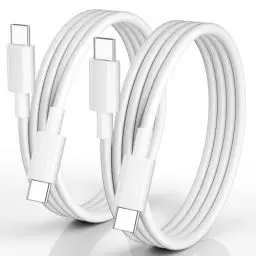 Produktbild: CLEEFUN USB C Kabel 3 M Weiß (2Stück), PD 60W Lang USB C auf USB C Schnellladekabl für iPhone 16/16 e/16 Pro/16 Plus/ 15/15 Pro/15 Pro Max, iPad 10. Gen, iPad Air/Pro, MacBook Air/Pro usw