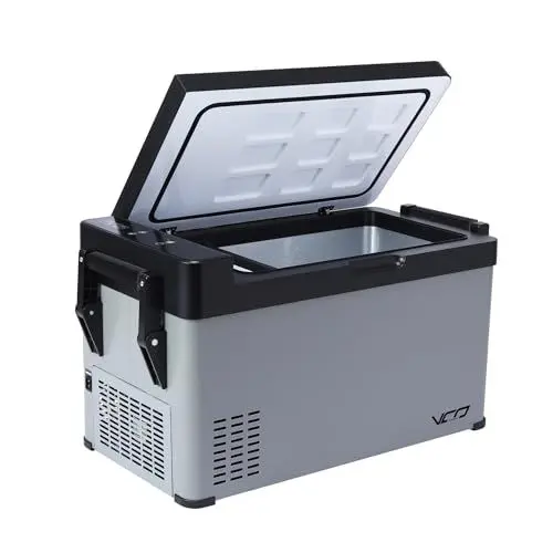 Produktbild: CLEESINK 38L Kompressor kühlbox auto elektrische kühlbox tragbare Camping Kühlschrank mit Griff 12V 240V Mini Kühlschrank für Auto Boot Lkw Reisemobil Musikfestivals Picknicks -22℃-20℃ Schwarz+Grau