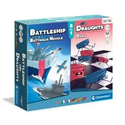 Produktbild: Clementoni - 16305 - 2 in 1: Schiffe versenken + Dame - Gesellschaftsspiel Kinder, Familienspiel Ab 6 Jahren