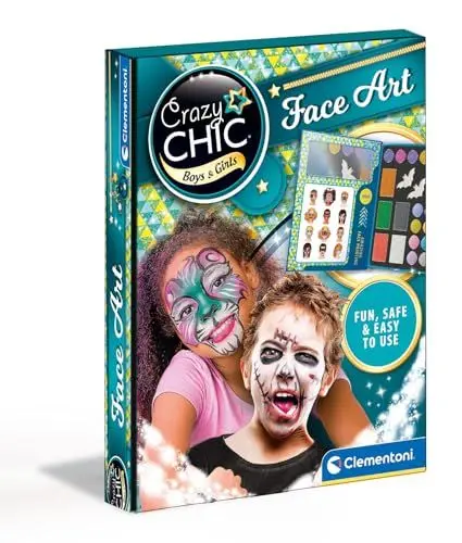 Produktbild: Clementoni 18605 Crazy Chic Gesichtsbemalung Gesicht und Körper Malerei, Kinder Make up Sets für Mädchen ab 6 Jahren, Mehrfarbig