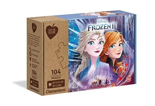 Produktbild: Clementoni 27154 Play for Future Frozen 2 – Puzzle 104 Teile ab 6 Jahren, Kinderpuzzle aus recyceltem & recycelbarem Material, Denkspiel für Kinder