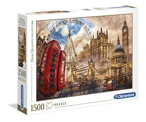 Produktbild: Clementoni 31807 Altes London – Puzzle 1500 Teile ab 9 Jahren, buntes Erwachsenenpuzzle mit kräftigen Farben, Geschicklichkeitsspiel für die ganze Familie, schöne Geschenkidee