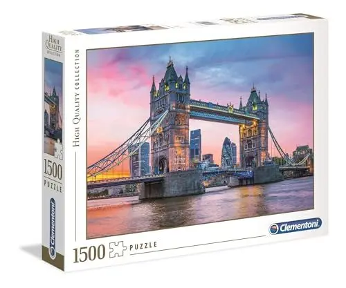 Produktbild: Clementoni 31816 Tower Bridge London – Puzzle 1500 Teile ab 9 Jahren, buntes Erwachsenenpuzzle mit kräftigen Farben, Geschicklichkeitsspiel für die ganze Familie, schöne Geschenkidee