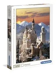 Produktbild: Clementoni 31925 Neuschwanstein – Puzzle 1500 Teile ab 9 Jahren, buntes Erwachsenenpuzzle mit kräftigen Farben, Geschicklichkeitsspiel für die ganze Familie, schöne Geschenkidee