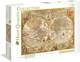 Produktbild: Clementoni 32557 Antike Landkarte – Puzzle 2000 Teile ab 9 Jahren, buntes Erwachsenenpuzzle mit kräftigen Farben, Geschicklichkeitsspiel für die ganze Familie, schöne Geschenkidee