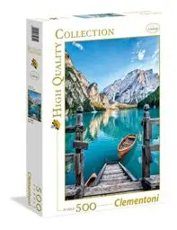 Produktbild: Clementoni 35039 Braies Lake – Puzzle 500 Teile ab 9 Jahren, buntes Erwachsenenpuzzle mit kräftigen Farben, Geschicklichkeitsspiel für die ganze Familie, schöne Geschenkidee