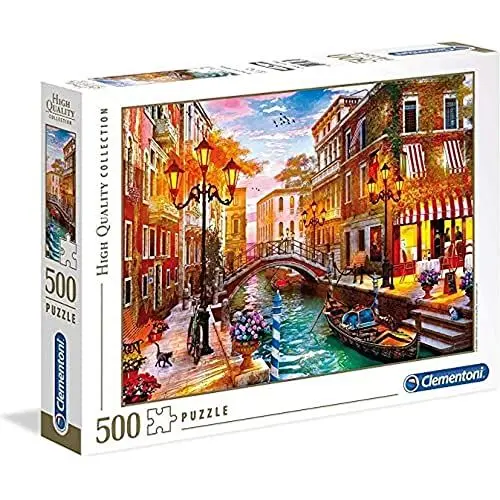 Produktbild: Clementoni 35063 Sonnenuntergang über Venedig – Puzzle 500 Teile ab 9 Jahren, buntes Erwachsenenpuzzle mit kräftigen Farben, Geschicklichkeitsspiel für die ganze Familie, schöne Geschenkidee