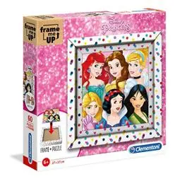 Produktbild: Clementoni 38805 Frame me up Princess – Puzzle 60 Teile ab 4 Jahren, buntes Kinderpuzzle inkl. Rahmen aus Karton, zum Aufhängen ohne Kleber, Geschicklichkeitsspiel für Kinder