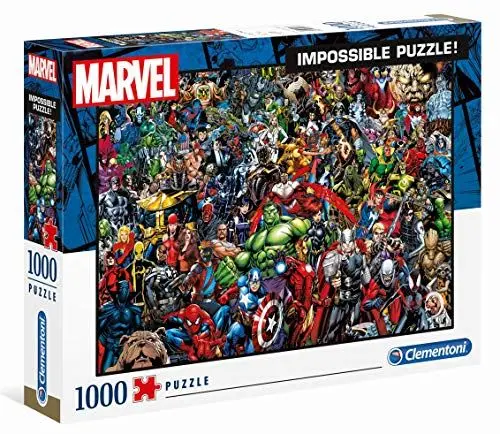 Produktbild: Clementoni 39411 Marvel Universe – 1000 Teile, Impossible Puzzle, Geschicklichkeitsspiel für die ganze Familie, farbenfrohes Legespiel, Erwachsenenpuzzle ab 14 Jahren
