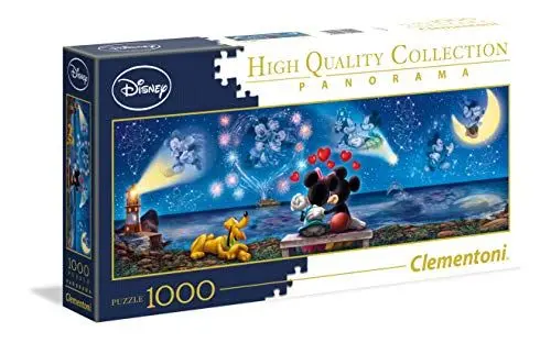 Produktbild: Clementoni 39449 Disney Classic – Puzzle Mickey & Minnie 1000 Teile, Panorama, Geschicklichkeitsspiel für die ganze Familie, Erwachsenenpuzzle ab 14 Jahren