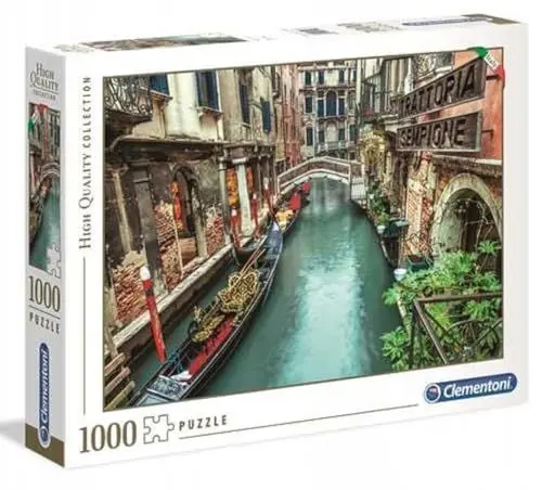 Produktbild: Clementoni 39458 Kanal in Venedig – Puzzle 1000 Teile ab 9 Jahren, buntes Erwachsenenpuzzle mit kräftigen Farben, Geschicklichkeitsspiel für die ganze Familie, schöne Geschenkidee