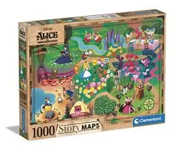 Produktbild: Clementoni 39667 Maps-Disney Alice in Wonderland-Puzzle 1000 Teile für Erwachsene und Kinder ab 10 Jahre,Mehrfarbig, Medium Medium, 1000 pezzi