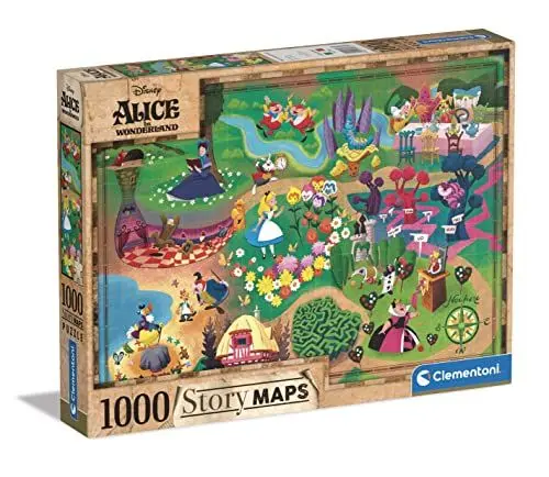 Produktbild: Clementoni 39667 Maps-Disney Alice in Wonderland-Puzzle 1000 Teile für Erwachsene und Kinder ab 10 Jahre,Mehrfarbig, Medium Medium, 1000 pezzi