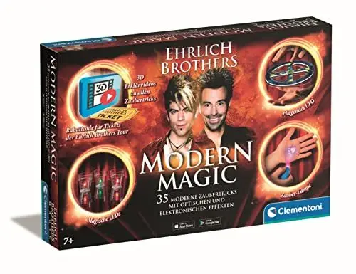 Produktbild: Clementoni 59313 Ehrlich Brothers Modern Magic, Zauberkasten für Kinder ab 7 Jahren, magisches Equipment für 35 moderne Zaubertricks, inkl. 3D Erklärvideos, ideal als Geschenk