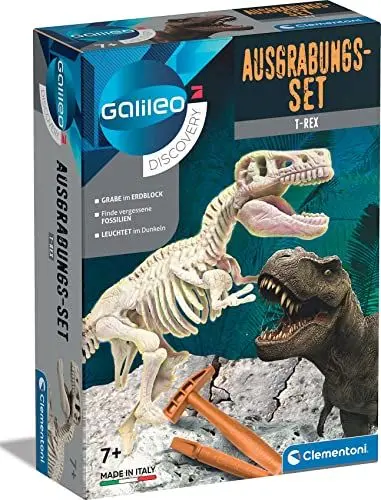 Produktbild: Clementoni Galileo Discovery – Ausgrabungs-Set T-Rex, Ausgraben von Dinosaurier-Fossilien mit Hammer & Meißel, für kleine Forscher, Spielzeug für Kinder ab 7 Jahren von Clementoni 69404