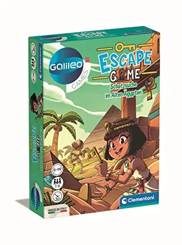 Produktbild: Clementoni Escape Game - Schatzsuche im Alten Äqypten - spannendes Gesellschaftsspiel zum Knobeln & Rätseln - Familienspiel mit Hinweiskarten & Requisiten ab 8 Jahren 59334
