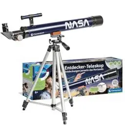 Produktbild: Clementoni Galileo Lab NASA Entdecker Teleskop - Mit 300-facher Vergrößerung, Stativ und austauschbaren Okularen - Sternen-Teleskop für Kinder ab 8 Jahren, 59352