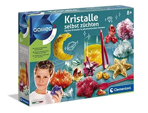 Produktbild: Clementoni Galileo Lab – Kristalle selbst züchten, Experimentierkasten für kleine Wissenschaftler, Spielzeug für Kinder ab 8 Jahren, farbenfrohe Experimente fürs Kinderzimmer von Clementoni 59116
