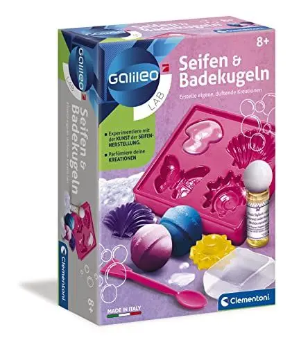 Produktbild: Clementoni Galileo Lab Seifen und Badekugeln - Spielzeug für Kinder ab 8 Jahren mit bunten Seifen, duftender Badezusatz & sprudelnde Badebomben zum Selbstmachen von Clementoni 59013