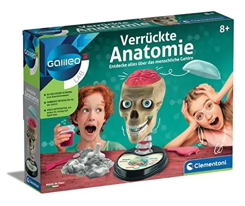 Produktbild: Clementoni 59221 Galileo Lab – Verrückte Anatomie, Modell des menschlichen Schädels, Bestandteile des Gehirns zum Entdecken, Medizin & Biologie für Kinder ab 8 Jahren
