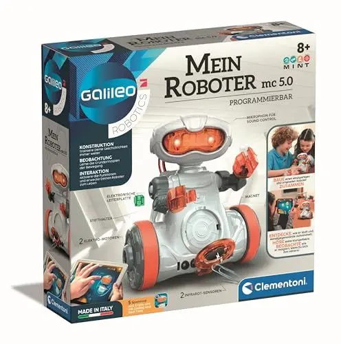 Produktbild: Clementoni Galileo Robotics – Mein Roboter MC 5.0, Robotik für kleine Ingenieure, High-Tech Spielzeug, Programmieren Lernen für Kinder ab 8 Jahren 59158