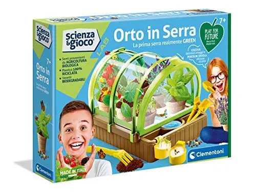 Produktbild: Clementoni Science Lab-L'Orto in Serra-Play for Future, Botanischer Gemüsegarten, Wissenschaftsspiel (Version in Italienisch), 7 Jahre +, 19175, Single, 42 x 9 x 31 cm