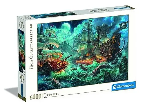 Produktbild: Clementoni - 36530 Collection Puzzle - Pirates Battle - Puzzle 6000 Teile ab 14 Jahren, Erwachsenenpuzzle mit Wimmelbild, herausforderndes Geschicklichkeitsspiel für die ganze Familie