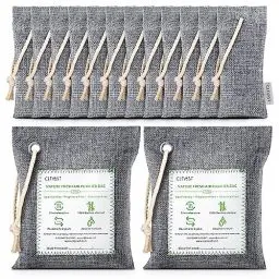 Produktbild: CLEVAST Luftreinigungsbeutel aus Bambuskohle (50g*12+200g*2), aktivierter natürlicher Geruchsabsorber, Desodorierer und Feuchtigkeitsbeseitiger,Luftreiniger für Schrank, Schuh, Auto Lufterfrischer