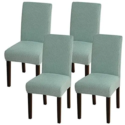 Produktbild: CLGTY Stretch Stuhlhussen, Stretch Jacquard Stoff Abnehmbar Stuhlbezug Sitzbezüge, Stuhlhussen Für Esszimmer, Hotel, Zeremonie-Grün-4er Set