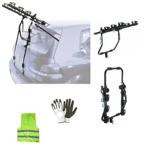 Produktbild: CLICK & GO KOMPATIBEL MIT Ford Transit Connect (2014 in poi) HECKFAHRRADTRÄGER FÜR Autos FAHRRADTRÄGER FÜR 3 FAHRRÄDER, Stahl, MAXIMALE BELASTUNG: 45 KG, VERSTELLBAR MIT Riemen