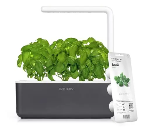 Produktbild: Click and Grow Growbox, Smart Garden, einfacher als Hydroponisches anzuchtsystem, Indoor Garten, kräutergarten, Indoor gewächshaus mit 3 Plant pods dabei, Dunkelgrau