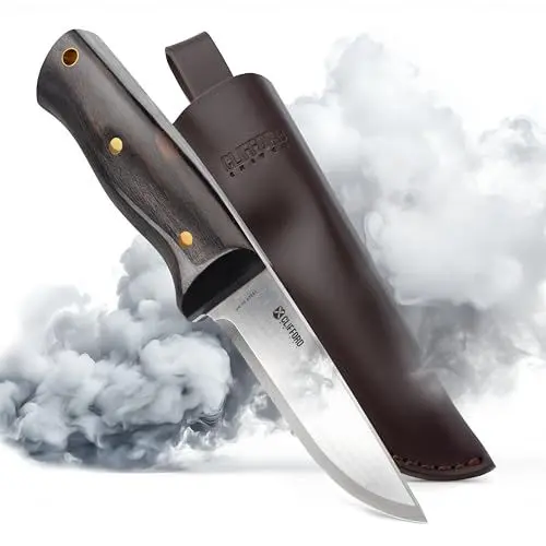 Produktbild: CLIFFORD Outdoor Messer - Full Tang Messer Outdoor mit Edelholz & VG-10 Stahl | Jagdmesser feststehende Klinge | Gürtelmesser für Jagd, Camping & Survival