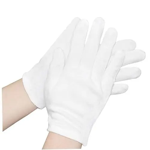 Produktbild: CLISPEED 10 Paar Arbeitshandschuhe Handschutzhandschuhe Medizinische Handschuhe Gartenhandschuh Etikette Kosmetische Feuchtigkeitsspendende Handschuhe Spa Weiß Baumwoll-handschuhe