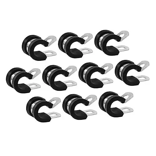 Produktbild: CLISPEED 10st Schlauchschelle Aus Gummi Rostfreie Kabelklemmen Scherenholster Weihnachtslicht Handy Ladegerät Steckdosentester Stahlseilklemme Rohrstützen Kabeldrahtklemmen Rostfreier Stahl