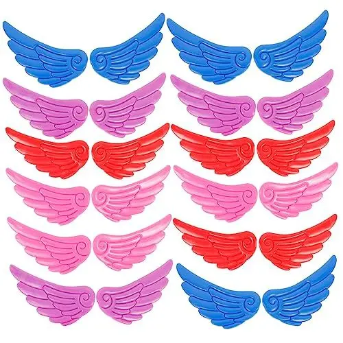 Produktbild: CLISPEED 12 Paare Rollschuh Mit Flügeln Schuhe Zubehör Schuhe Flügel Patch Flügel Fersen Flügel Für Schuhe Kinderschuhanhänger Walzendekoration Kinderschuhe Weiches Gummi Rollschuhlaufen