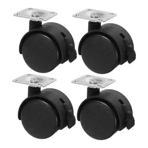 Produktbild: CLISPEED 12 Stk möbel ersatzteile furniture gliders ersatzteile für gartenmöbel Möbelgleiter Möbelräder fußrolle Zwillingsradrolle Zwillingsrad-Lenkrolle mit Bremse Rollen Tische und Stühle