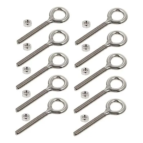 Produktbild: CLISPEED 1 Satz 10st Haken Ring Schraubhaken Schwerlasthaken Haken Zum Aufhängen Aufbewahrungshaken Deckenhaken Leichter Haken Rostfreier Stahl Schaf Auge Ringe