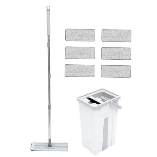 Produktbild: CLISPEED 1 Satz Mopp bodenschutz mop Bucket Hardwood Floor Cleaning Microfiber mop Cleaning Tools Labor-Saving mop wischmop Haushalt Putzeimer die Faulen rotieren superfeine Faser