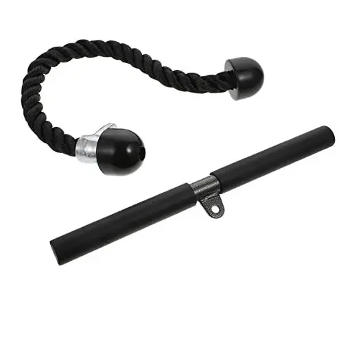 Produktbild: CLISPEED 1 Satz Muskeltraining Trizepskabelmaschine Pulldown Am Trizepskabel Bizepsstange Unten Bar Gerade Hantelstange Für Das Heimtraining Seil Stahlrohr Lockig Fitness Rudermaschine