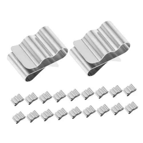 Produktbild: CLISPEED 1 Satz Solarkabel-clip Drahtseilklemmen Kabelclips Für Solarpanels Kabelclips Für Anhängerrahmen Drahtklemmen Für Pv-verkabelung Stromkabelmanagement Edelstahl 301 Silver 20st