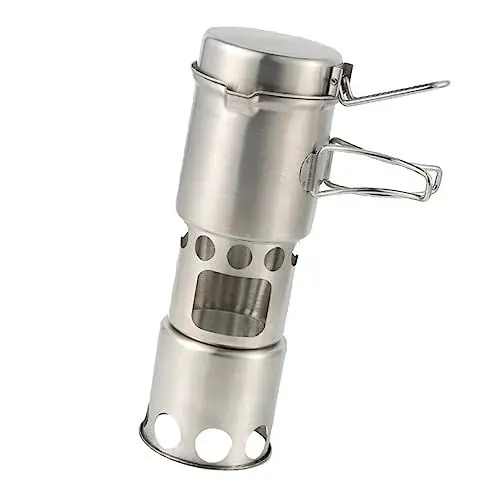 Produktbild: CLISPEED Feuer Camping Herd Tragbare Töpfe Set Edelstahl Material Sicher Kochen