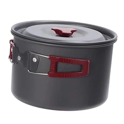 Produktbild: CLISPEED Tragbarer Campingkochertopf Leichtes Einzeltopfset Aus Aluminiumlegierung Hochtemperaturbeständig Zum Kochen Im Freien