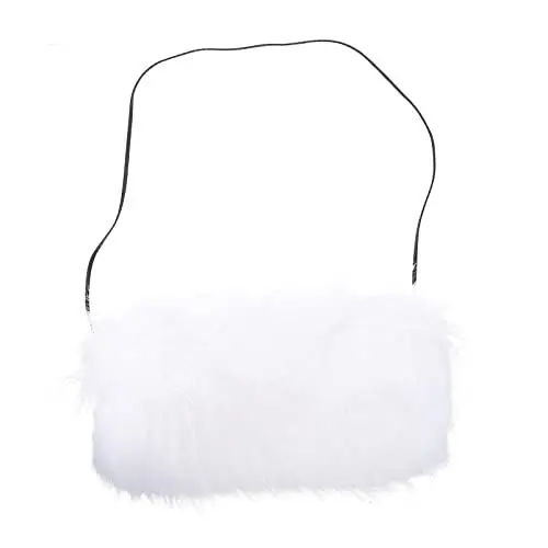Produktbild: CLISPEED 1stk Handwärmer Blumenmädchenhand Muff Winterwarmer Muffarm Frauen Winter Warmer Arm Flauschige Handmuffen Winterwärmer-flauschbeutel Armwärmer Tragbar Gurt Fräulein Kunstpelz Weiß